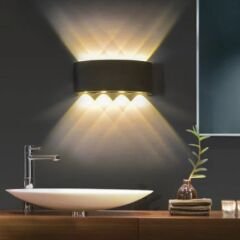 ACK AH07-07301 8W 3000K Günışığı Çift Taraflı Siyah Dekoratif LED Duvar Apliği