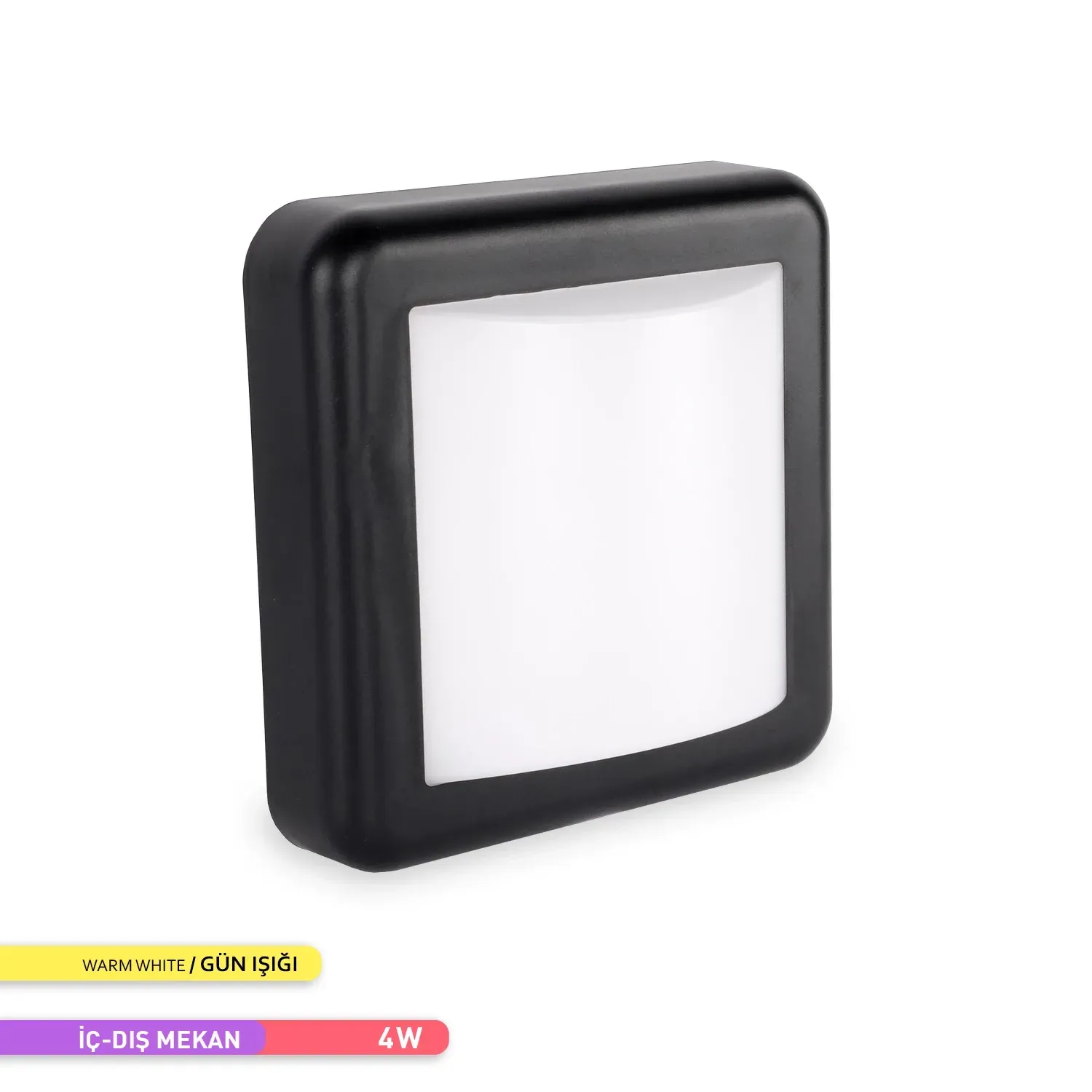 ACK AH07-05001 4W 3000K Günışığı Siyah Kasa LED Duvar Apliği