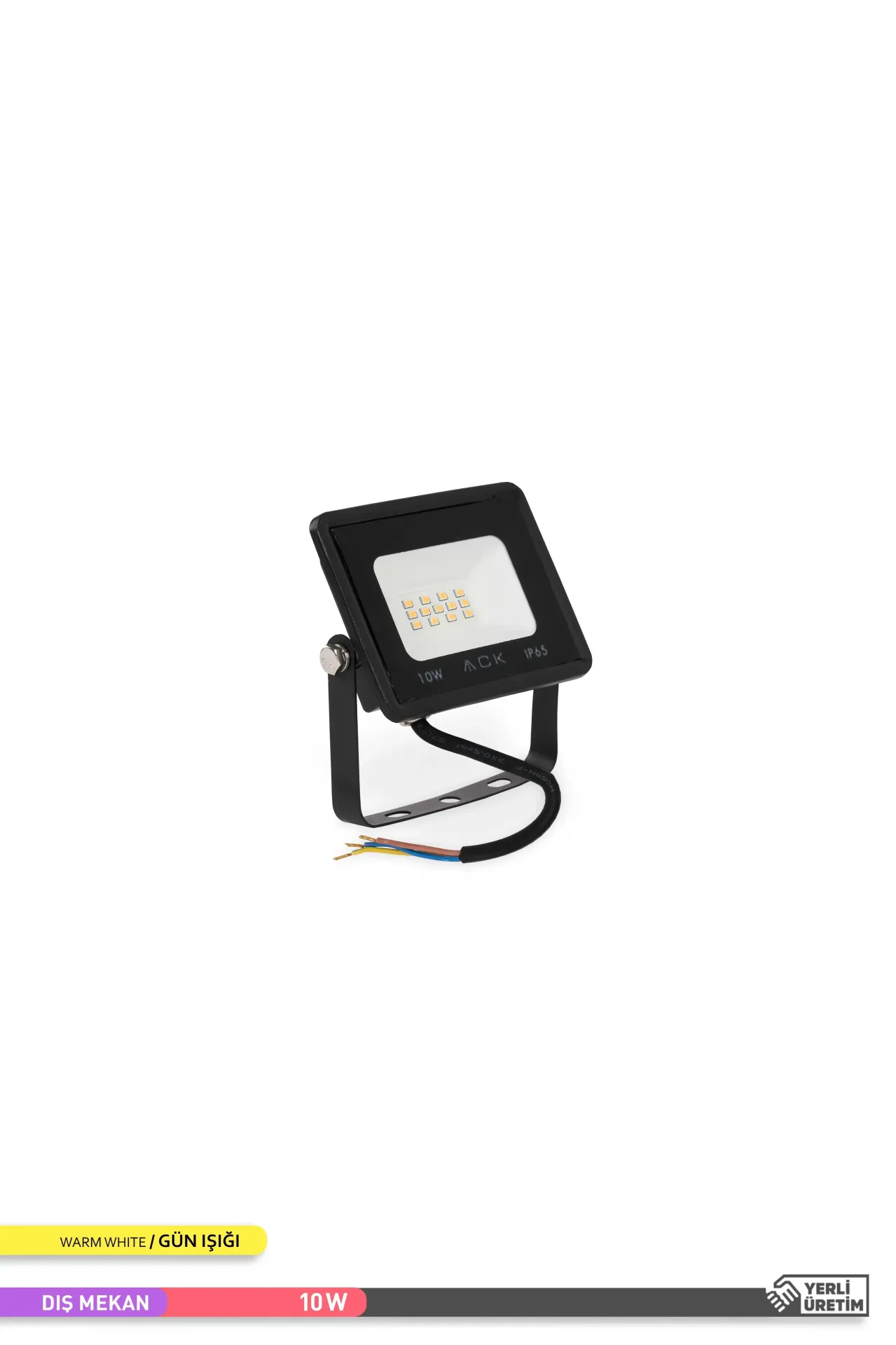 ACK AT62-01002 10W 3000K SMD LED Projektör Siyah Kasa