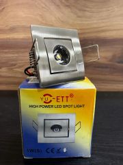 Yu-Ett 1Watt Satin Nikel Kasa Kare Sıva Altı Koridor Aydınlatma Armatürü Günışığı