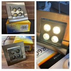 Yu-Ett 4x1 Watt 3000K Günışığı Sıva Altı Kare Krom Led Armatür