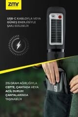 ZMR-385 Katlanabilir Şişirilebilir Güneş Enerjili ve USB Şarjlı Beyaz LED Aydınlatma Tüpü Kamp Lambası