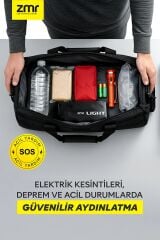 ZMR-385 Light Tube Katlanabilir Şişirilebilir Güneş Enerjili ve USB Şarjlı Beyaz LED Aydınlatma Tüpü Kamp Lambası