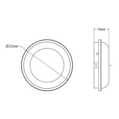 Ayka Artos 20 Watt Yuvarlak Tavan Armatürü  IP65 Siyah Kasa