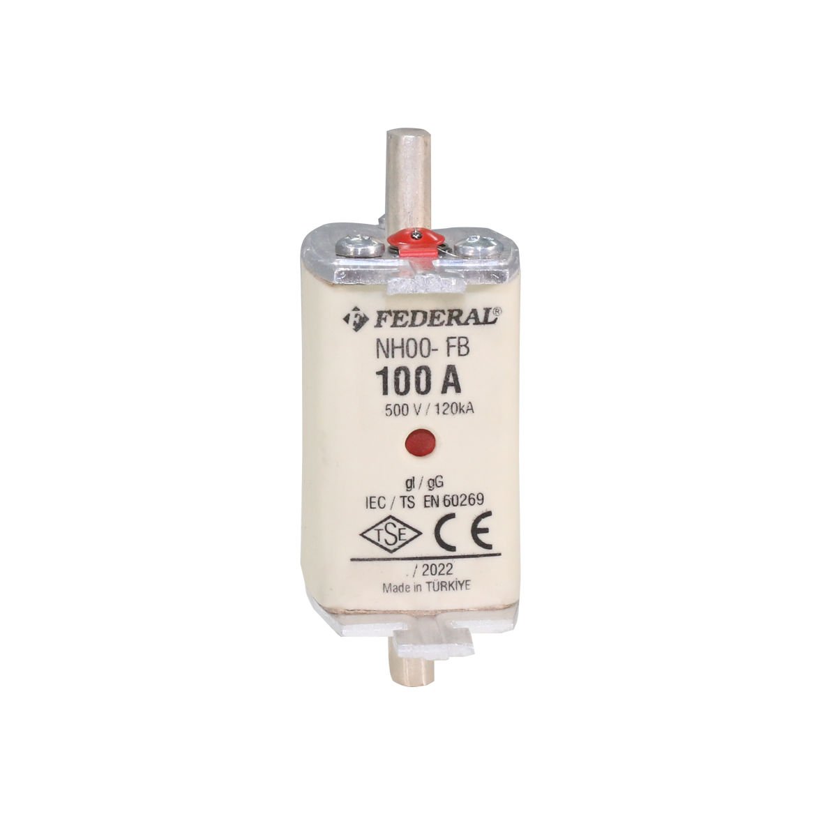 Federal 9CB-BG000-0100 NH00 100a Sigorta Buşonu 120kA 500Vac