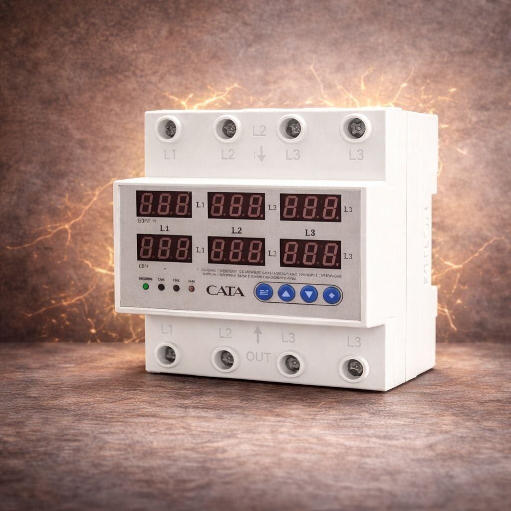 Cata CT-9199 Akıllı Dijital Trifaze Voltaj ve Akım Koruyucu Röle - 63 Amper (Üç Faz Bağımsız İzleme)