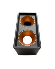 Şavk 720160 Sıva Üstü İkili Kare Spot Kasası Siyah Gövde Mat Bronz Reflektör