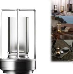 Cata CT-8439 Vegas Masa Lambası 3 Renk Işık Fonksiyonlu USB Şarjlı Silver Kasa