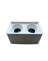 Şavk 720159 Sıva Üstü İkili Kare Spot Kasası GU10 Duy Beyaz Gövde