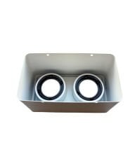 Şavk 720159 Sıva Üstü İkili Kare Spot Kasası GU10 Duy Beyaz Gövde