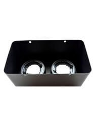 Şavk 720158 Sıva Üstü İkili Kare Spot Kasası GU10 Duy Mat Siyah Gövde