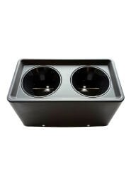 Şavk 720158 Sıva Üstü İkili Kare Spot Kasası GU10 Duy Mat Siyah Gövde