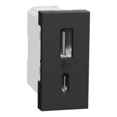 Schneider Unica NU301654 Usb Şarj Prizi 15 Watt Antrasit A+C