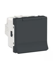 Schneider Unica NU303754ATA Topraklı Çocuk Korumalı Priz 2 Modül Antrasit