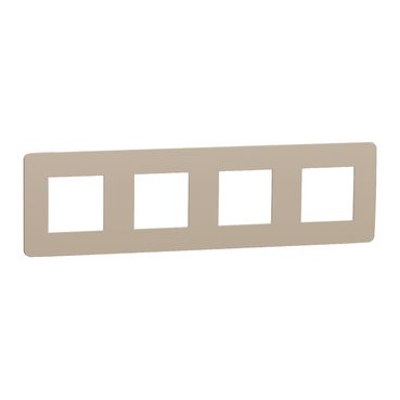 Schneider Unica NU280826 Studio Color Dörtlü Çerçeve Kahve Beyaz