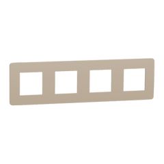 Schneider Unica NU280826 Studio Color Dörtlü Çerçeve Kahve Beyaz
