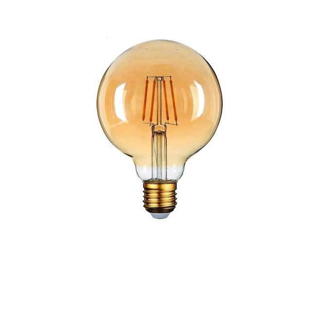 Helios Hs 2083 6W E27 Duylu 2700K G95 Led Rustik Ampul