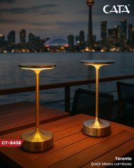 Cata CT-8438 Silver Toronto Şarjlı 3 Renk Dokunmatik Masa Lambası