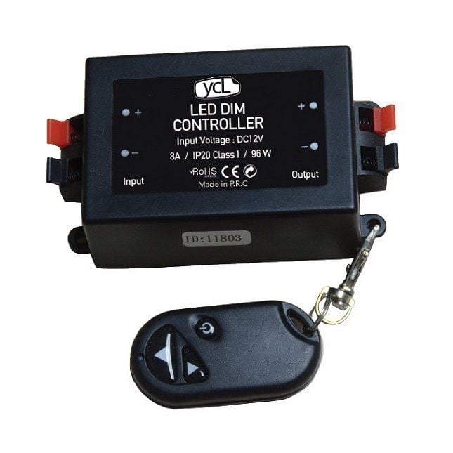 Yücel PLR-8 Şerit LED Dimmer Kumandalı 8A 12V DC 96W 3 Tuşlu Kontrolcü