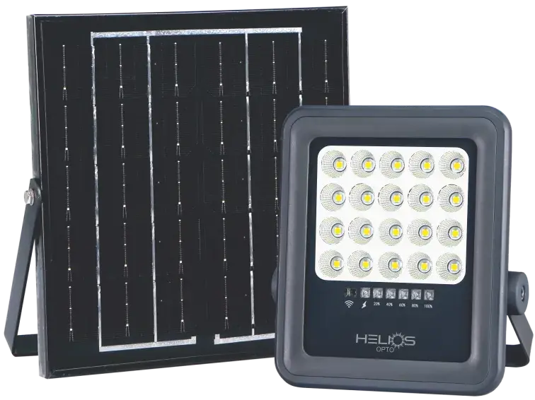 Helios HS-3874 100W Solar Güneş Enerjili Uzaktan Kumandalı LED Projektör Beyaz Işık