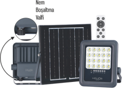Helios HS-3874 100W Solar Güneş Enerjili Uzaktan Kumandalı LED Projektör Beyaz Işık