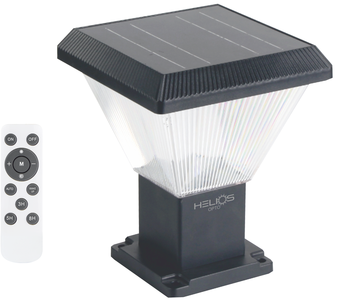 Helios HS-4017 100W Solar RGB 3 Renk Fonksiyonlu Kumandalı Bahçe Armatürü