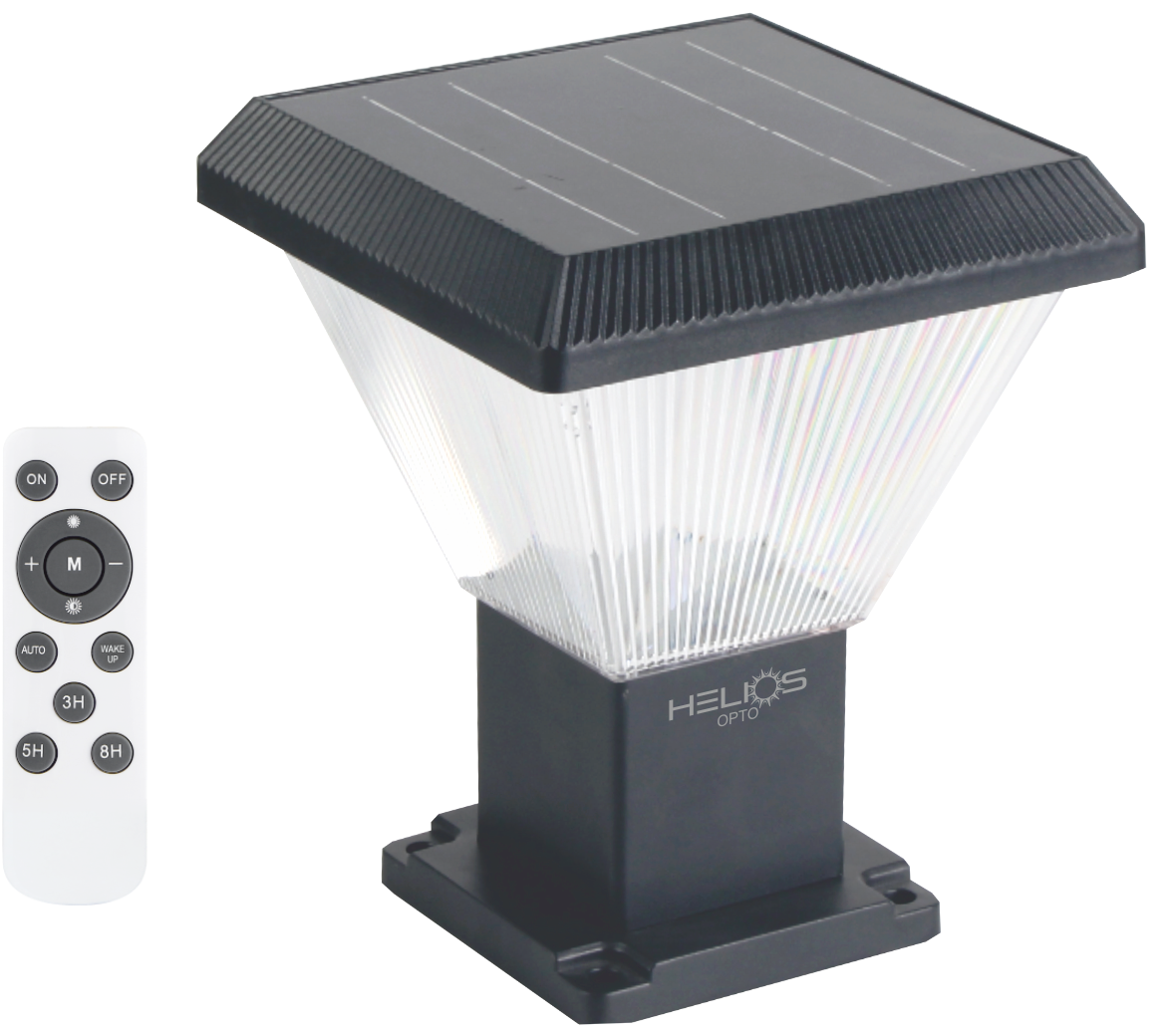 Helios HS-4017 100W Solar RGB 4 Renk Fonksiyonlu Kumandalı Bahçe Armatürü