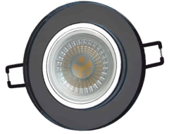 Helios HS-1860 Akel Siyah Yuvarlak Cam Spot Kasa GU10