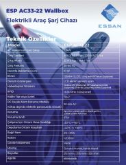 ESSAN ESP-AC33-22 Elektrikli Araç Şarj İstasyonu