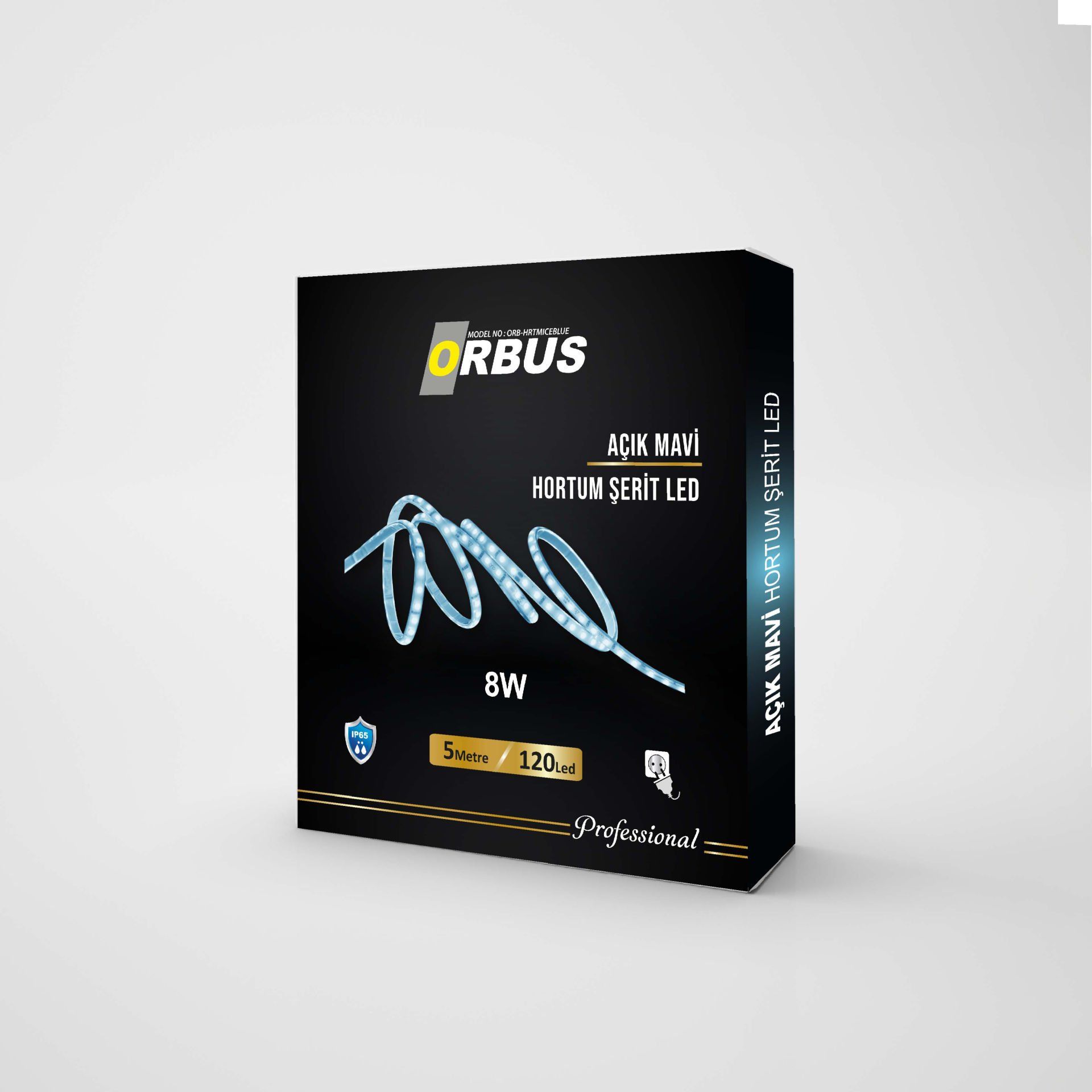 Orbus Buz Mavisi Işık Hortum Şerit LED 8W 800 Lümen - 5 Metre