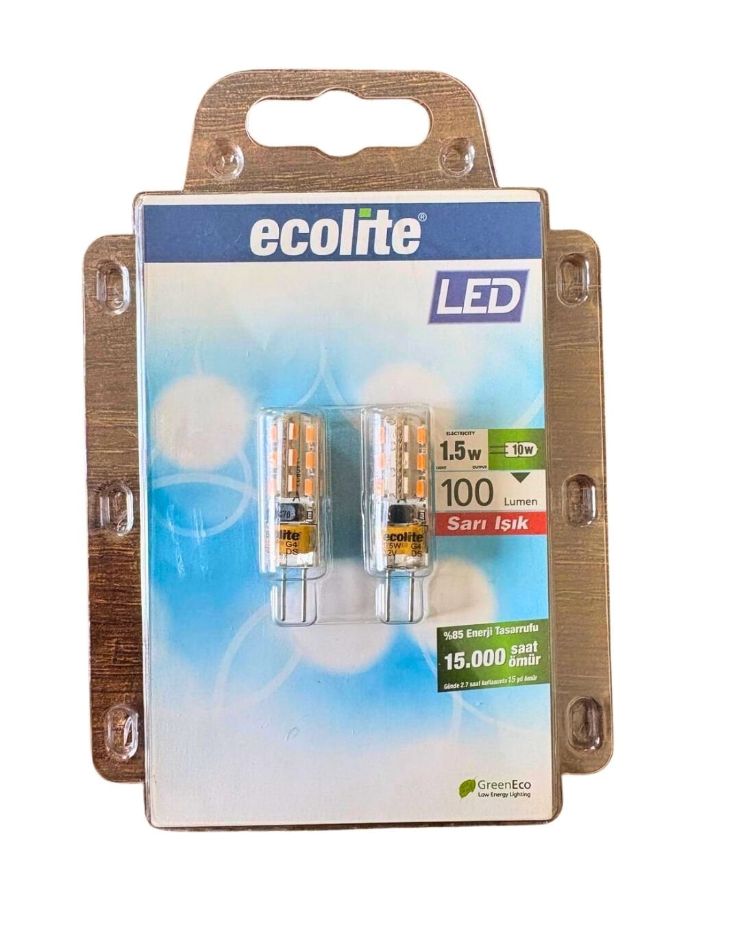 Ecolite 1.5W G4 Sarı Işık 100 Lümen LED Kapsül Ampul