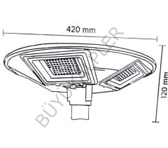 Cata CT-4675 250w Park ve Bahçe Solar Uzaktan Kumandalı Armatür