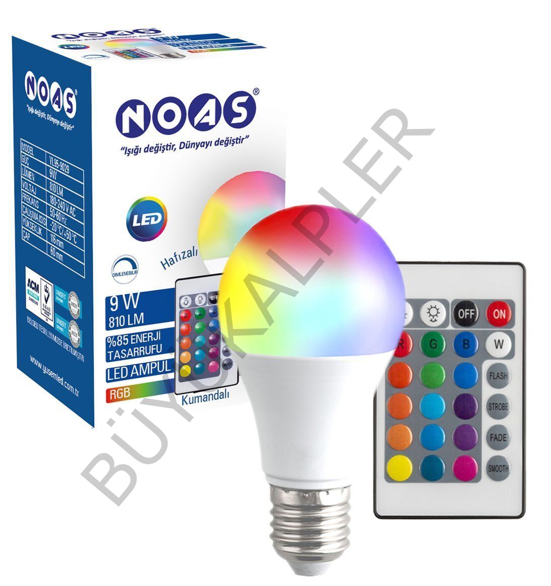 Noas 9w RGB Kumandalı LED Ampul