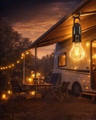 Helios HS-4033 5W Solar Şarjlı Askılı Kamp ve Bahçe LED Ampulü 2700K Amber