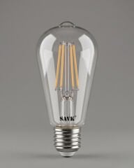 Şavk Ş500673 6W E27 3000K Günışığı ST64 Rustik Flamanlı LED Ampul
