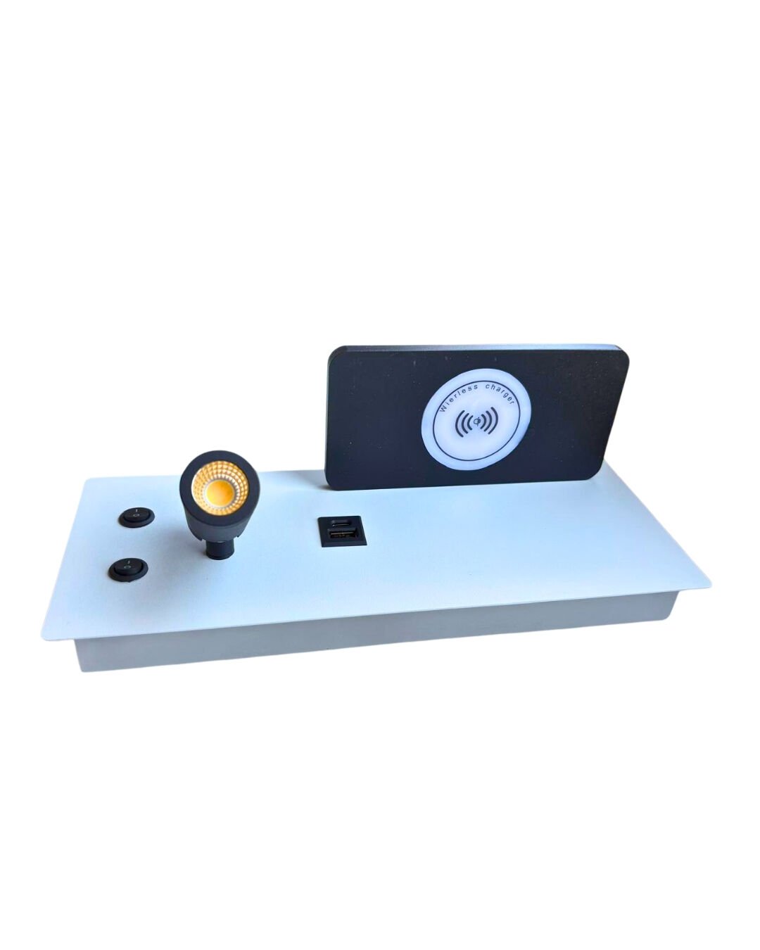 Econa ECN-7701-30 7+3W Kablosuz Şarjlı ve USB Girişli Yatak Başı İç Mekan LED Aplik Günışığı