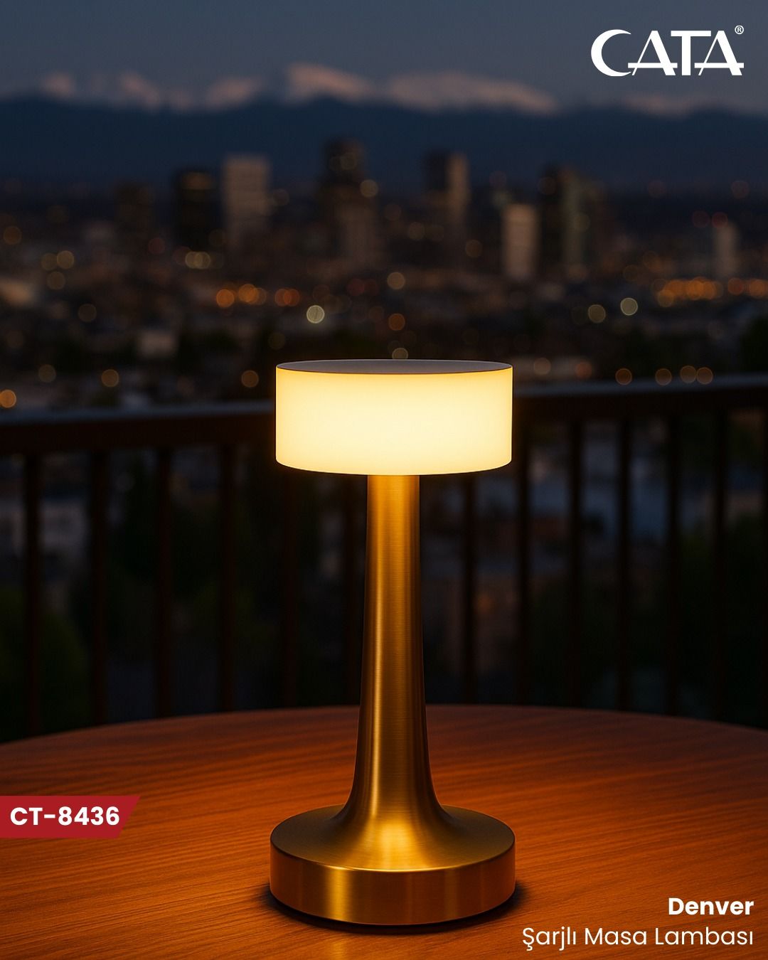 Cata CT-8436 Denver Şarjlı Masa Lambası (3 Renk)