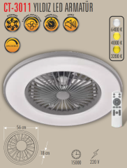 Cata CT-3011 Yıldız Led Tavan Vantilatörü