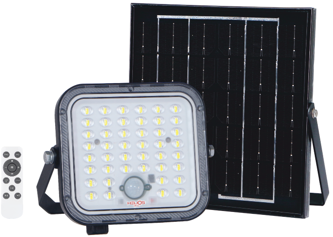 Helios HS-3880 50W 6500K-3200K Renk Ayarlı 2 Fonksiyon Kumandalı IP65 Solar LED Projektör