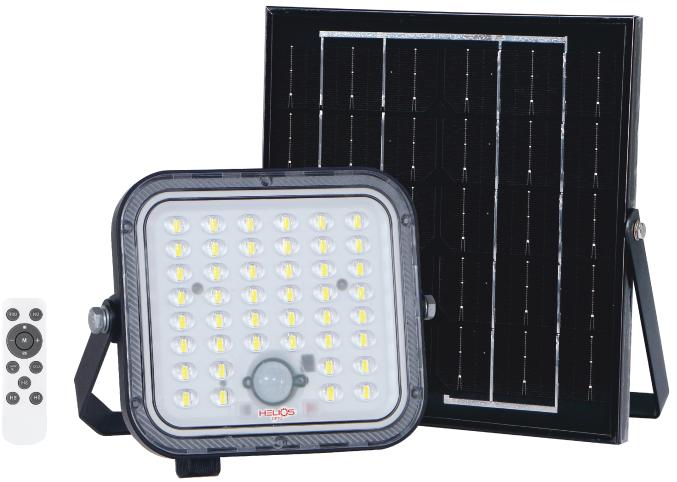Helios HS-3880 50W 6500K-3200K Renk Ayarlı 2 Fonksiyon Kumandalı IP65 Solar LED Projektör