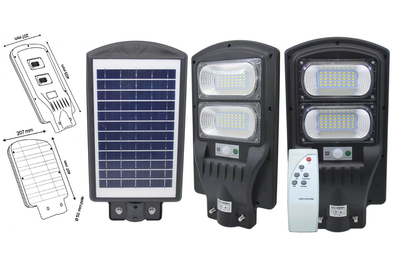 Horoz 074-009-0100 Grand-100 6400K Beyaz Işık Led Solar Sokak Lambası (Sensörlü+Kumandalı)