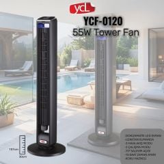 YCL Yücel 55W Tower Fan Vantilatör