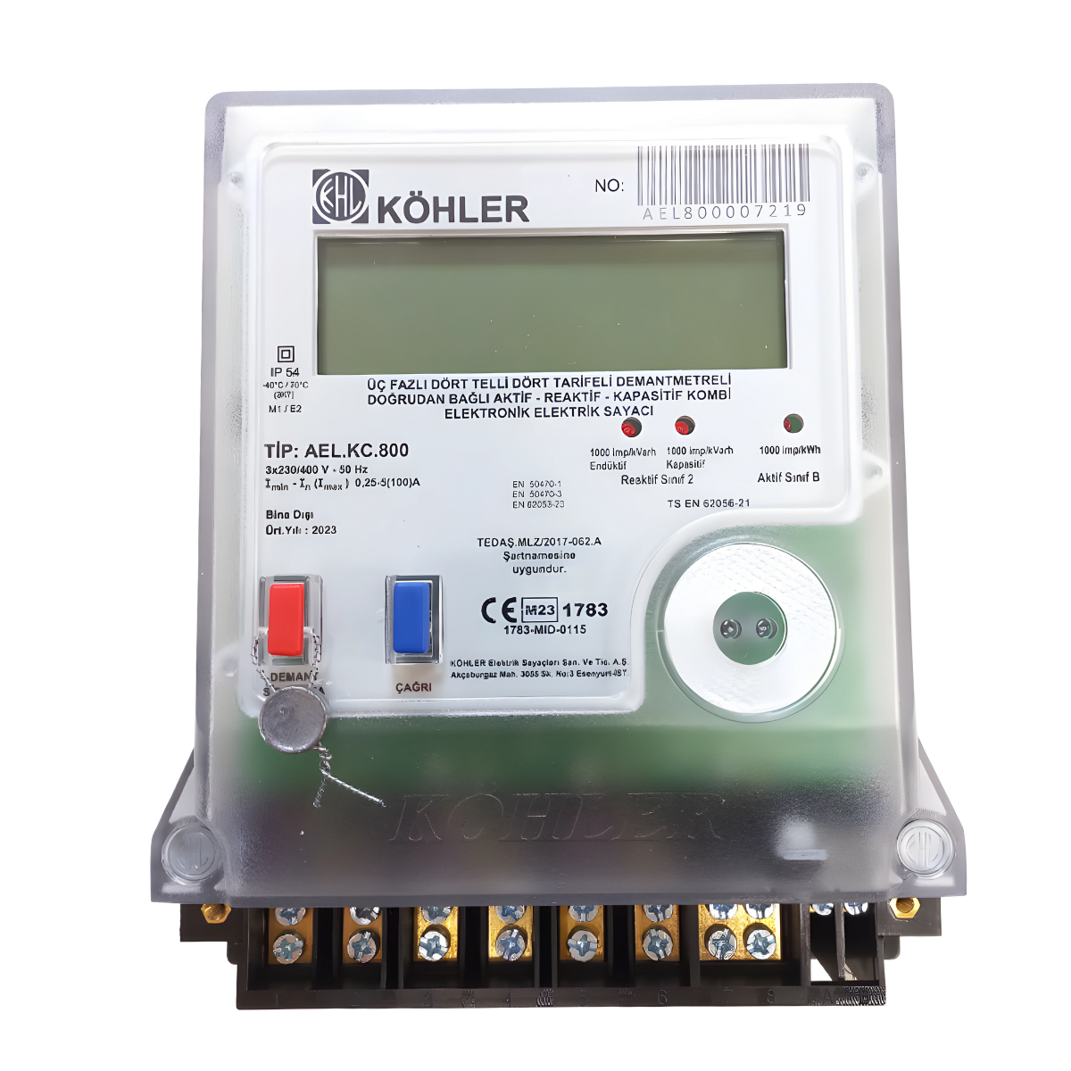Köhler AEL-KC.800 Class B Kombi Trifaze Elektronik Elektrik Sayacı