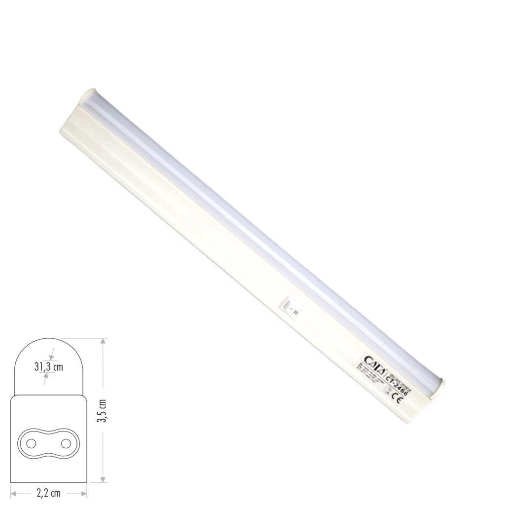 Cata CT-2466 5W T5 Ledli 6400K Beyaz Işık Led Bant Armatür Eklenebilir+Anahtarlı