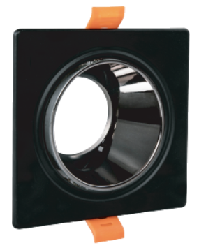 Helios HS-1457 Tekli Dekoratif Siyah Krom Kare Metal Spot Kasası