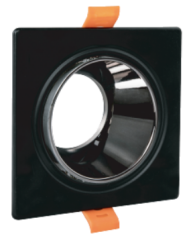 Helios HS-1457 Tekli Dekoratif Siyah Krom Kare Metal Spot Kasası
