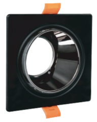 Helios HS-1457 Tekli Dekoratif Siyah Krom Kare Metal Spot Kasası