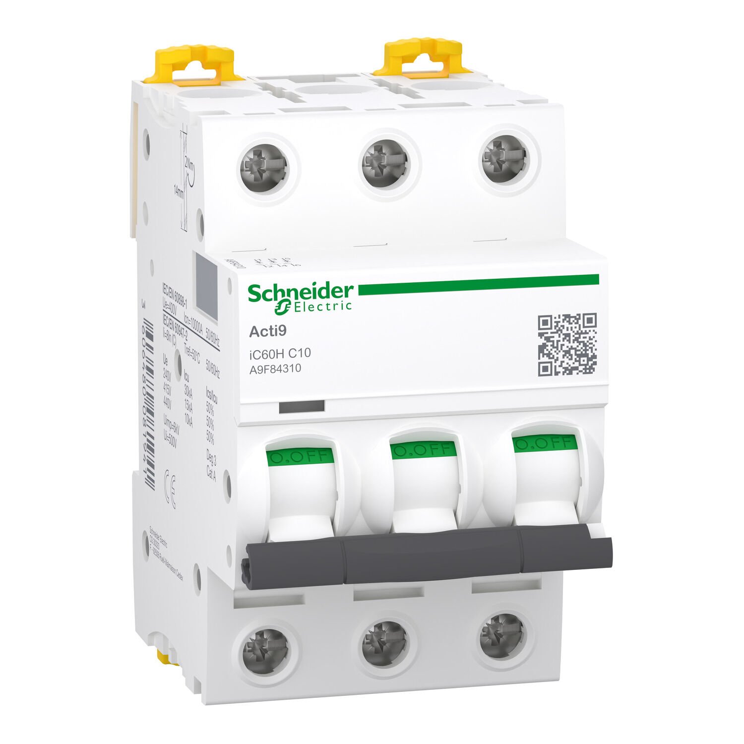 Schneider Acti9 iC60H 3P 10A, 10kA C eğrisi Otomat