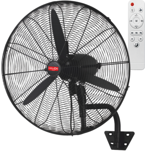 Helios HS-9404 155W 26 İnç 3 Pervaneli Uzaktan Kumandalı Mat Siyah Duvar Vantilatörü