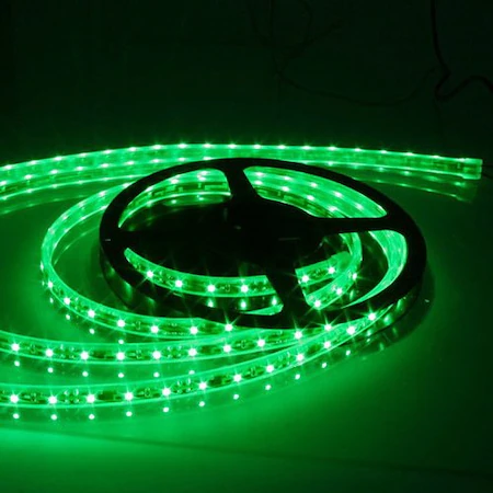 Royaltech SL-344 Yeşil Işık IP65 Dış Mekan Silikonlu 12v 5050 3 Çip SMD Şerit Led 5 Metre